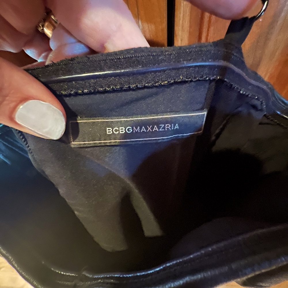 BCBGMAXAZRIA Black High Low Dress with spaghetti straps.  Like new.
